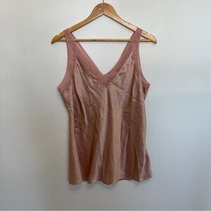 Ted Baker 100% Silk Cami in rose gold with embellishments Size 4 - XL NWT